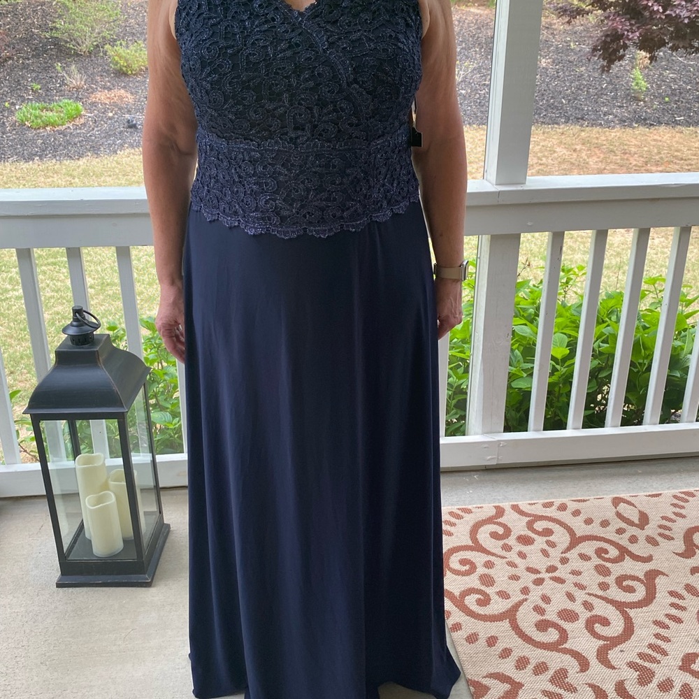 NWT Alex Evenings Gown Metalic Lace Bodice Chiffon - Picture 5 of 10